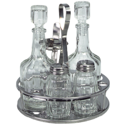 Menage set 5 delig glas