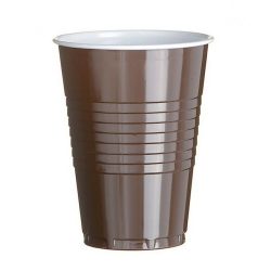 Plastic Koffiebekers Bruin 100st